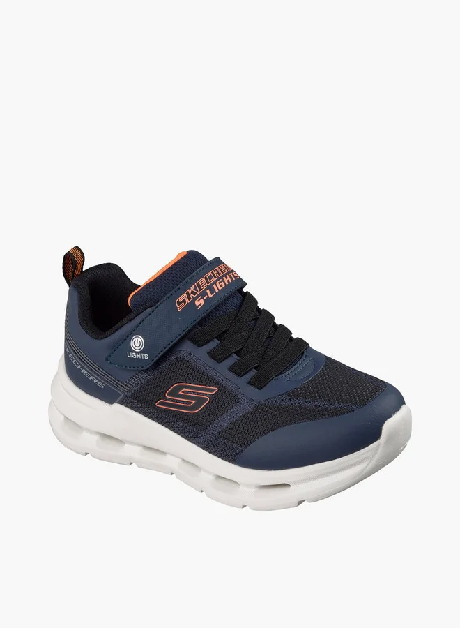 SKECHERS Boys Glide-Step Lights Hook & Loop Sneakers
